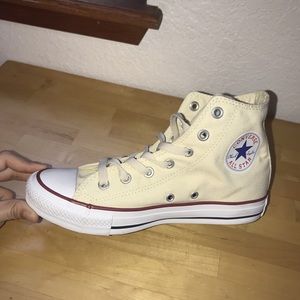 Cream Off-White Hightop Converse